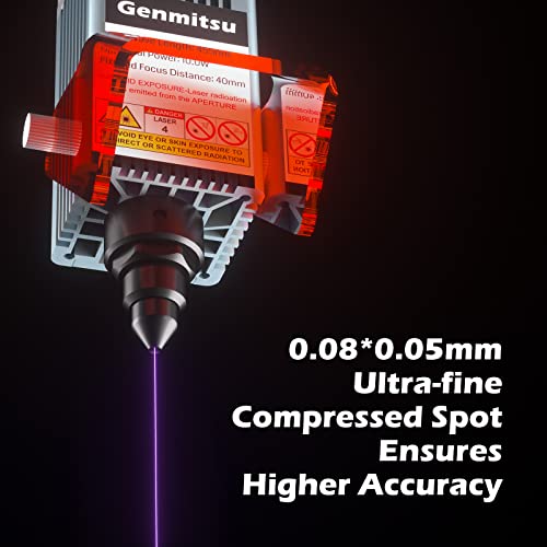 Genmitsu 10W Compressed Spot Laser Module with Air Assist Nozzle, 0.08mm*0.05mm Laser Spot, for 3020-PRO Ultra, 3030-PROVer MAX, 4040-PRO, 4040-PRO MAX, PROVerXL 4030 V2, PROVerXL 6050 Plus CNC Router