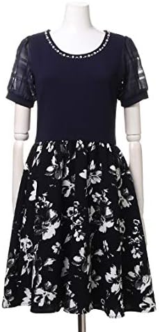 Amazon イング Ingni 花柄スカートドッキング ワンピース 8154 コン コン M ワンピース チュニック 通販