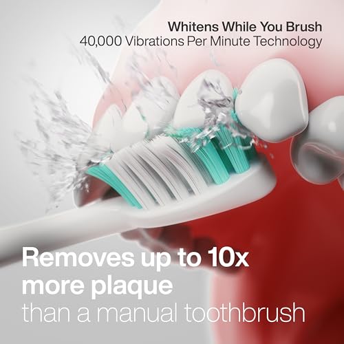 Aquasonic Vibe Series Ultra-Whitening Electric Toothbrush | ADA Accepted Toothbrush, 8 Brush Heads & Travel Case, 40,000 VPM Motor & Wireless Charging, 4 Modes w Smart Timer - Rose Gold