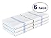 Royal 6 PACK Classic Kitchen Towels, 100% Natural Cotton, 14 x 25, Commercial Restaurant Grade, Herringbone Weave Dish Cloth, Absorbent and Lint-Free, Machine Washable, White with Blue Stripe