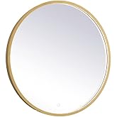Elegant Decor Pier 28" LED Mirror with Adjustable Color Temperature in Brass
