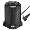 BEVA Power Strip Tower Surge Protector Flat Plug Desktop Charging Station with 9 AC Outlets 4 USB Ports Switch Control…
