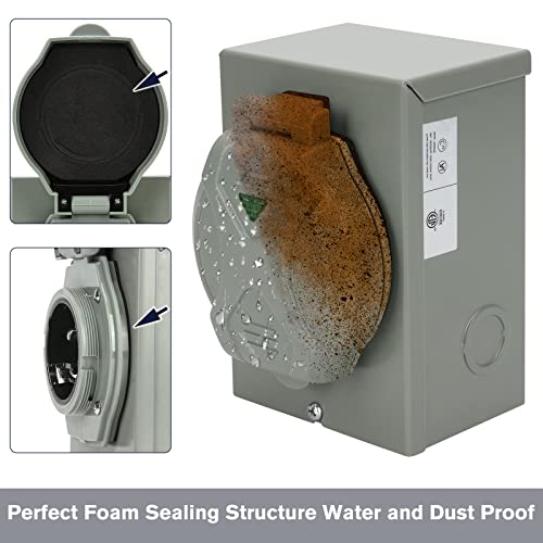 PAULINN 50 Amp Generator Power Inlet Box NEMA 3R Power Inlet Box125/