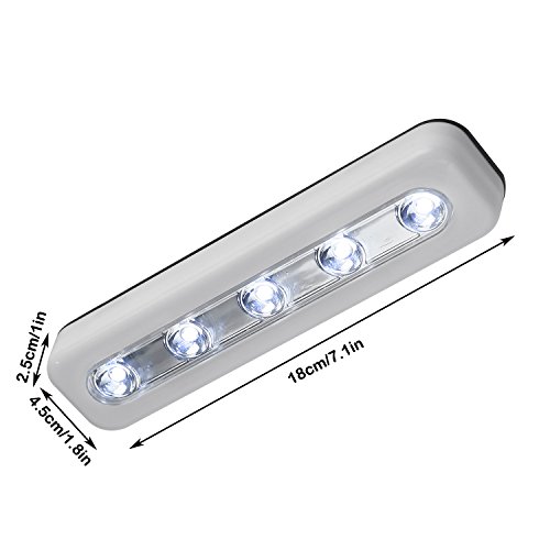 image for VILONG Super Bright DIY Stick-on Anywhere 5-LED Touch Tap Light Push L