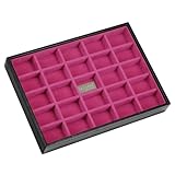 Stackers Black & Fuchsia Pink Classic 25 Section jewelry box