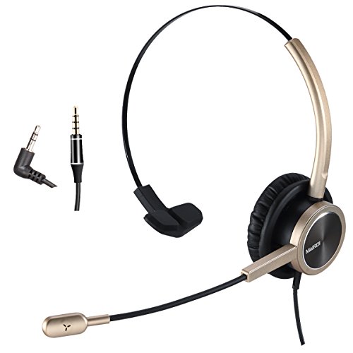 Telephone Headset with 2.5mm Jack and Noise Cancelling Microphone for
