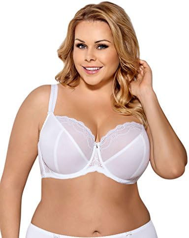 Gorsenia K324 Women's Adele White Underwired Non-Padded Full Cup Plus Size Bra Support K324
