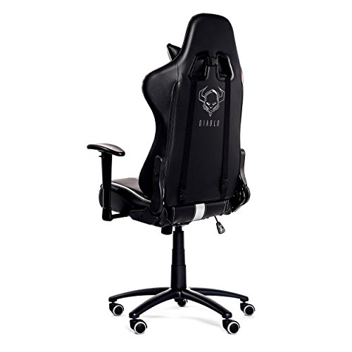 Diablo-X-Player-Gaming-Sedia-Cuscino-Lombare-meccanismo-di-inclinazione-braccioli-Regolabili-Finta-Pelle-Portata-150-kg-Scelta-del-Colore-NeroBianco