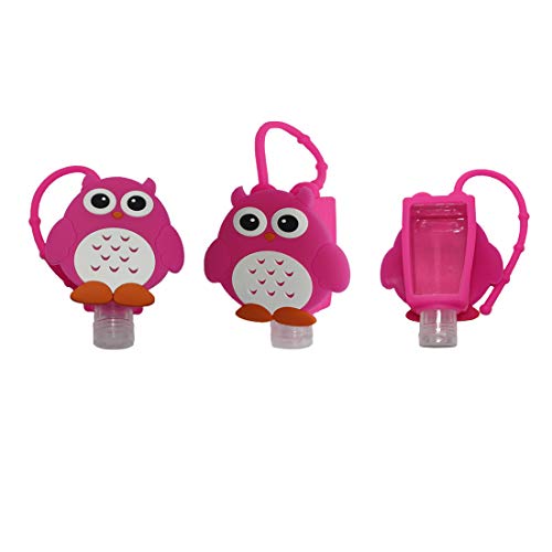 Yelis Handbag Pendant with 50ml Portable Liquid Container, Cute Animal Silicone Key Chain Key Ring Child Pendant (Owl)