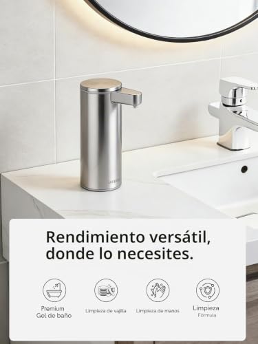 Automatic Soap Dispenser Stainless Steel:3 Modes,0.2s Fast Sensor | Anti-clogging Pump, No Drip, Waterproof Design, USB-C Rechargeable, for Bathroom Kitchen Homes Washing Hands and Dishes