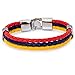 Trendsmax Man-made Leather Wristband Rope Braided Colombian Flag 8 Inch Bracelet for Mens Womens Gift