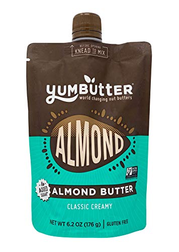 Almond Butter No Sugar Added by Yumbutter, Gluten Free, Vegan, Paleo, Keto, Non-GMO, 6.2oz Pouch