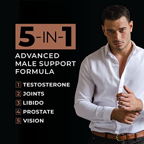 METISNutrition JXT5 Joint Health - 5-in-1 Men's Health Supplement to Libido, Prostate, and Vision - Test Boost, Joint Support, and Improve Energy (90 Capsules)