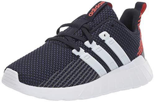 adidas Unisex Questar Flow Running Shoe, Dark Blue/White/Active Orange, 4 M US Big Kid