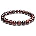 Jovivi Set of 3 8MM Natural Yellow/Red/Blue Tiger Eye Semi Precious Gemstone Healing Crystals Round Bead Elastic Stretch Bracelets for Men Women