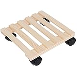 Tosnail Pine Wood Square Plant Dolly / Caddy Plant Stand with Roller, 10