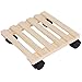 Tosnail Pine Wood Square Plant Dolly / Caddy Plant Stand with Roller, 10