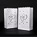 ZOOYOO Candle Paper Bag,Luminary TeaLight Hollowed, Make for Wedding Birthday Courtship New Year or Other Party More Perfect,White,20pcs (Twin-Heart)