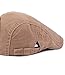 Men's Cotton Flat Snap Hat Ivy Gatsby Newsboy Hunting Cabbie Driving Cap (Khaki)