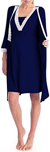 YOUBENGA Women's V Neck Lace Breastfeeding Nursing Maternity Dress Sleepwear