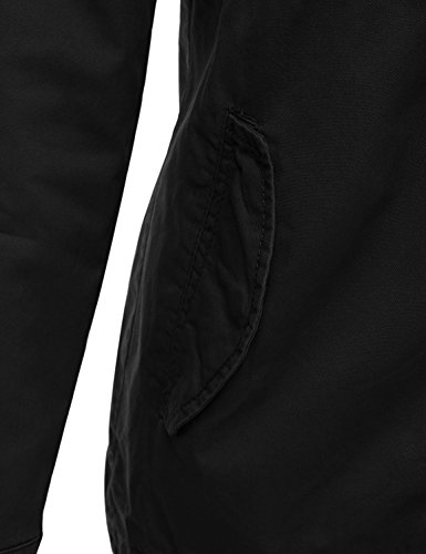 DRESSIS Women's Lightweight Military Anorak Hooded Jacket Black S
