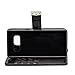 Samsung Galaxy Note 8 Case - IZENGATE [Classic Series] Wallet Cover PU Leather Flip Folio with Stand (Black)