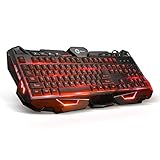 OMBAR Gaming Keyboard Multimedia Gaming Keyboard LED Backlight 19 Anti-ghosting Keys 8 Hot Multimedia Keys Ergonomic Wrist Rest Perfect Partner for Office and Gaming.