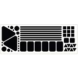 LiteMark Reflective Black Variety Pack of Sticker Decals for Helmets, Bicycles, Strollers, Wheelchairs and More - 51 Total (Assorted Shapes and Sizes)