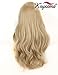 K'ryssma Natural Looking Ash Blonde Glueless Lace Front Wig Long Wavy Half Hand Tied Replacement Synthetic Hair Full Wigs Heat Resistant For Women 24 Inches