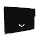 Velvet Envelope Clutch Large Evening Bag Women Bag Metal-Trim Shoulder Bag,Wedding Clutch Bag Purse (Black)