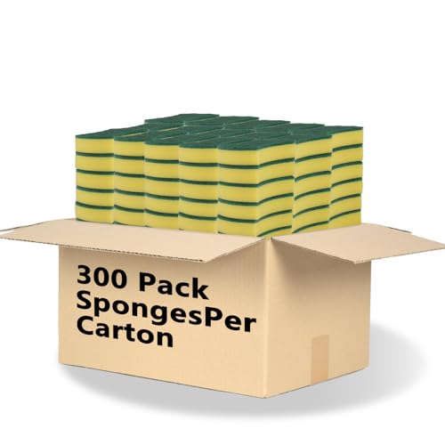 Putzschwamm Spülschwamm Küchenschwamm Zweiseitig Reinigungsschwamm Fleckenentferner Scheuerschwamm, 300 Stück, Größe: 11 x 7 x 3cm
