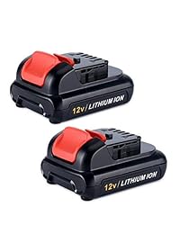 Biswaye   Batería de repuesto de ion de litio de 2 unidades, 2 unidades, 2 Ah, 2 Ah, 12 V, máx. para 12 V, batería de herramientas de alimentación inalámbricas Dewalt de alta capacidad, DCB120 DCB123 DCB127