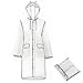 EVA Portable Long Clear Raincoat, Packable Rain Parka with Hood, Men or Woman Waterproof Rain Slicker, Lightweight Rain Jacket with Carrying Bag