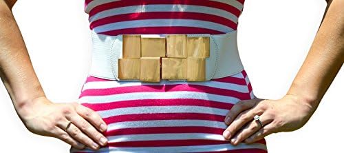 Chic Elastic Belt w/ Gold Detail (White)
