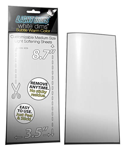 LightDims White Dims Dimming/Softening Sheets for Harsh LED Lights Medium Size (2 Sheets) Warm Color Retail Packaging