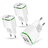 European Plug Adapter, PICLOO 3-Pack USB Power 2.1A/5V US to Europe Plug Adapters for iPhone X 8 7 6 6S Plus 5S, iPad, Samsung Galaxy S9 S8 S7 Edge, Kindle, LG, Moto and More