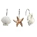 AGPtek 12 PCS Seashell Shower Curtain Hooks for Home and Bathroom (Light Brown)
