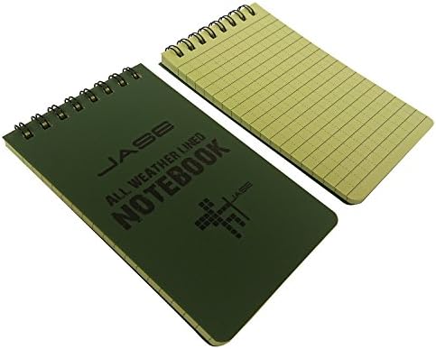 OGOPOGO 6pcs Green Waterproof All Weather Memo Paper Notepad, Waterproof Grid Paper for Outdoor Activities Recording.