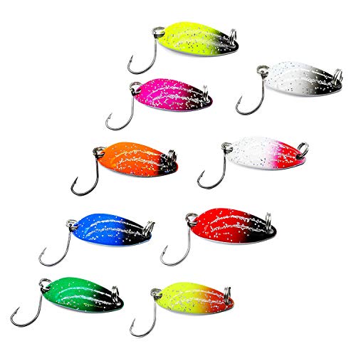 LiGG LiGG Forellenköder Bunt mit Einzelhaken Trout Spoon Set Spinnfischen Kunstköder Forellen Blinker Forellen Köder für…