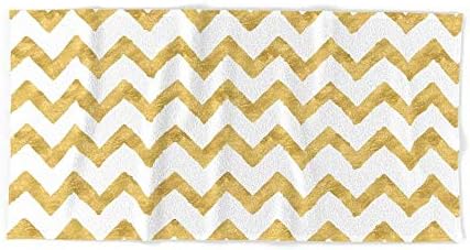 xcvgcxcvasda Chevron Gold And White Bath Towel 31.5"x51.2" for Beach Home Spa Pool Gym Travel Unique Pattern Design