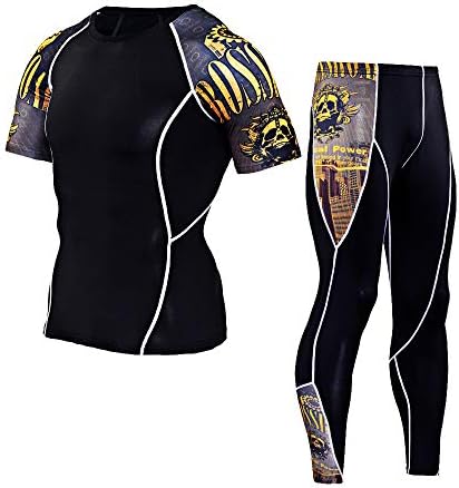 Dancehand Compression T Shirts Pants Man Workout Leggings Fitness Sports Gym Running Yoga Athletic Suit