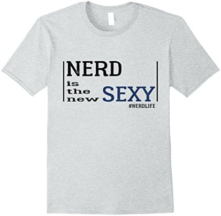 Mens Nerd  IS THE NEW Sexy Cute Cool Crazy Funny T Shirt Tee  Large Heather Grey