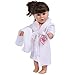18 Inch Doll Robe in White with Towel Fits American Girl Dolls - Doll Bathrobe and Tie Belt with Towel (White)