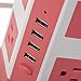 Safemore Smart 8-Outlet with 4-USB Output Power Strip (Pink and White)