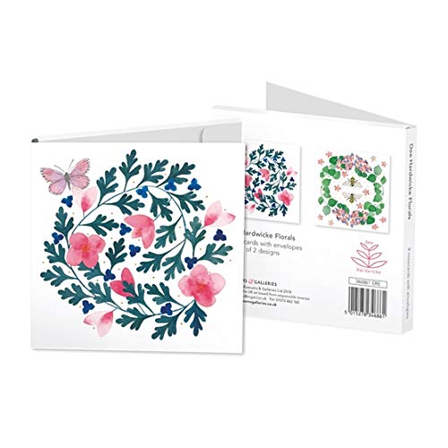 Pack of 8 Artistic Blank Cards and Envelopes from Museums & Galleries - Florals by Dee Hardwicke - 8 Cards, 4 Each of 2 Designs - Notelets for Her (MG-346861ERE)
