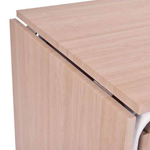 Folding Computer Laptop Desk Wheeled With 3 Drawers Home Office Furniture - Thumbnail 4