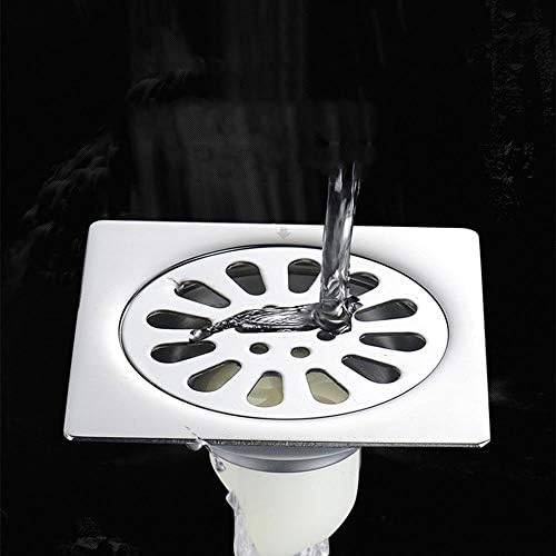 UNKB Bathroom Anti-blocking Drainage Port 304 Stainless Steel Deodorant Bathroom Floor Drain Drain Pipe Kitchen Floor Drain Drain Pipe Plastic Sewer Square Floor Drain (Style : K)