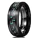 King Will GENTLEMAN 8mm Black Tungsten Carbide Ring Green Carbon Fiber Polished Finish Comfort Fit