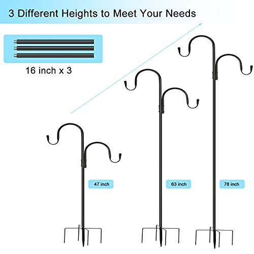 Shepherds Hook, 78 inch 5/8 Width Heavy Duty Adjustable Outdoor