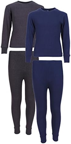 Arctic Hero Boys' Thermal Underwear - 4 Piece Waffle Knit Top and Long John Set (Size: 2-18)